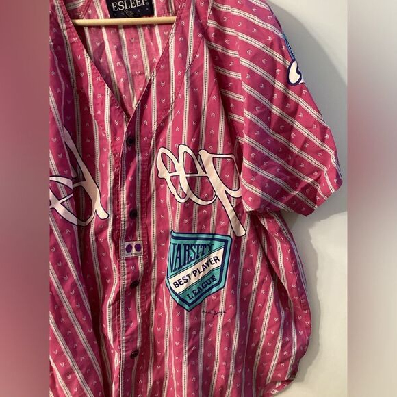 Vintage E Sleep Boxer Baseball Jersey Size 3X Retro Team Shirt - Picture 7 of 11